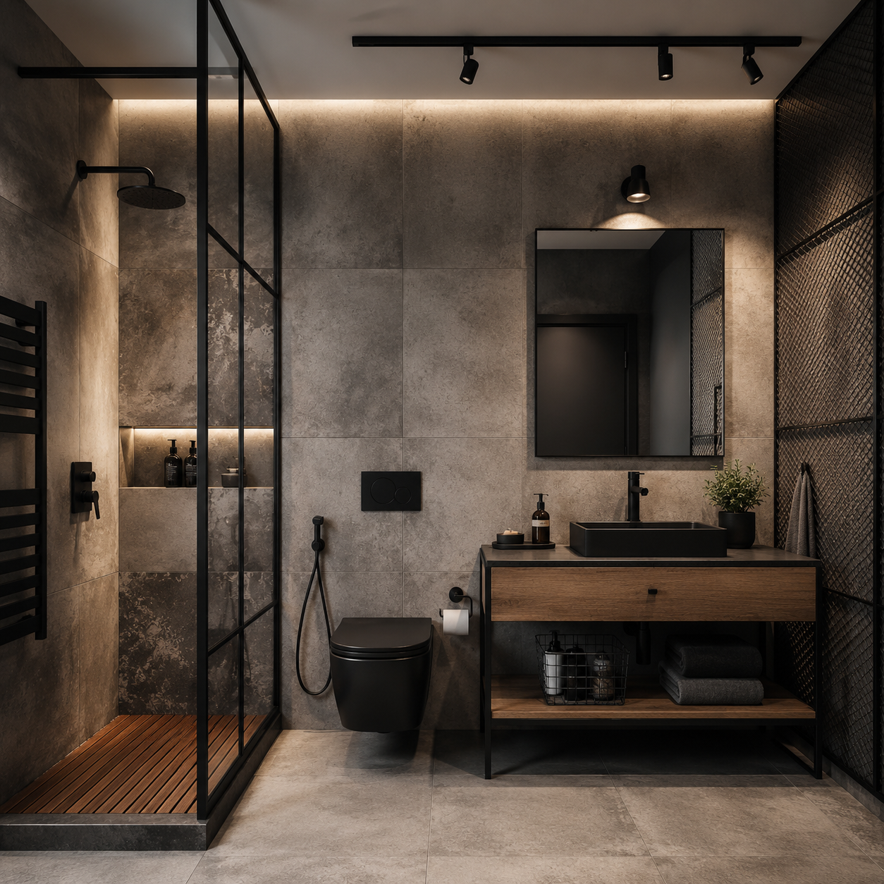 Baño estilo industrial