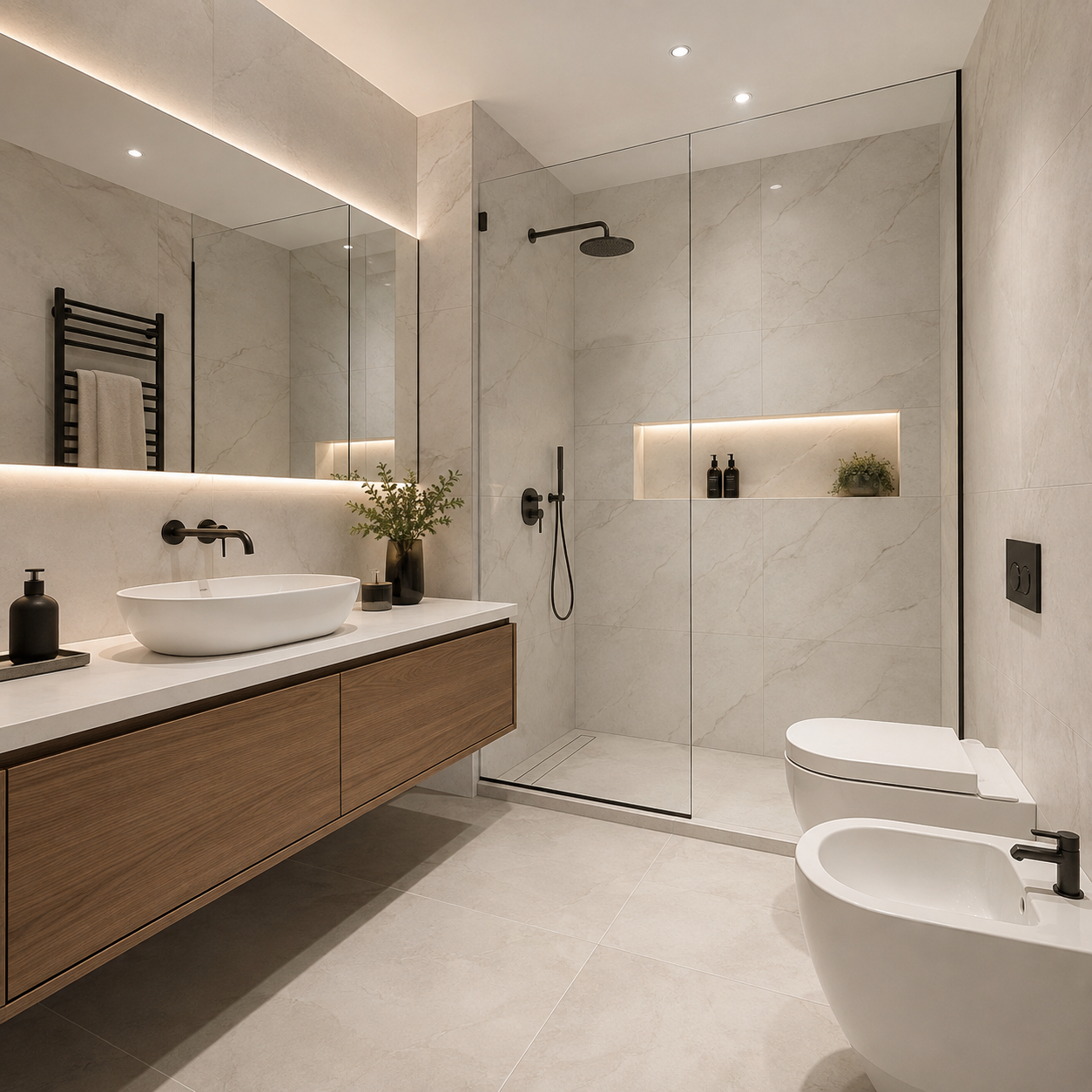 Baño estilo moderno
